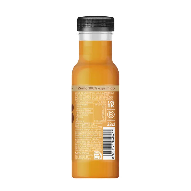 AUARA Peach Juice, pack of 12 bottles of 33 cl.