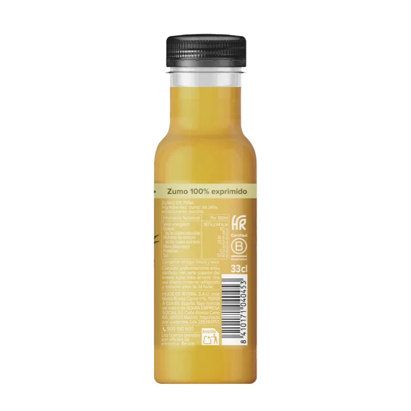 AUARA Pineapple Juice, pack of 12 bottles of 33 cl.