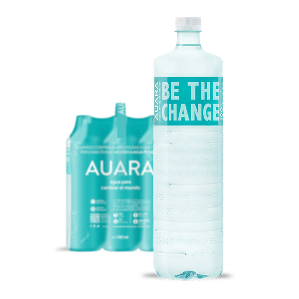 AUARA pack 6 bottles 100% recycled material r-PET 1,501 ml