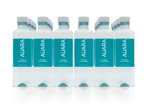 AUARA Empresa social –Y para beber, ¿qué desean?– Agua con valores. Conmuchogusto.