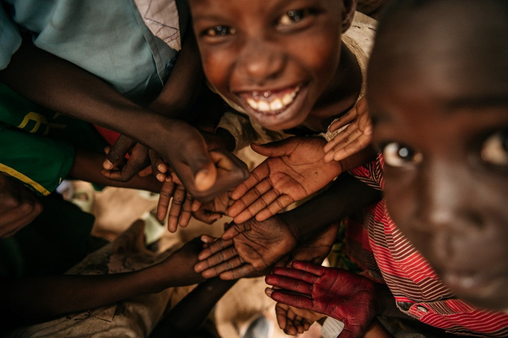 Foto estilo selfie de niños del Chad