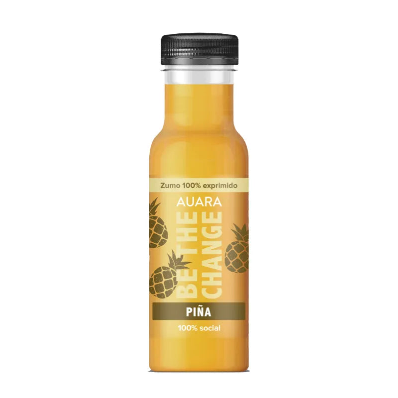 AUARA Zumo de Piña, pack 12 Botellas de 33 cl