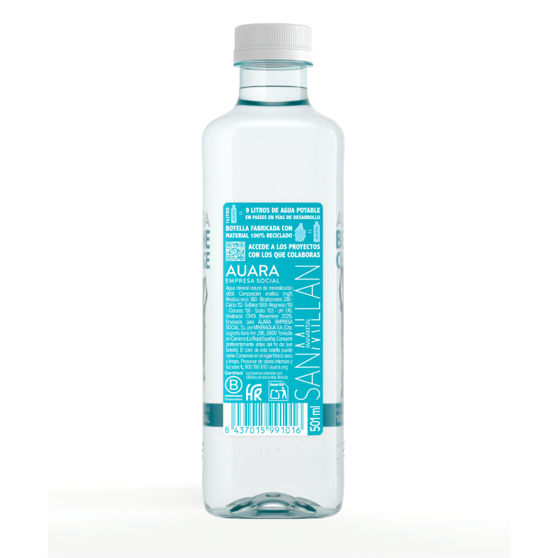 AUARA Agua pack 24 botellas 100% material reciclado r-PET de 501 ml